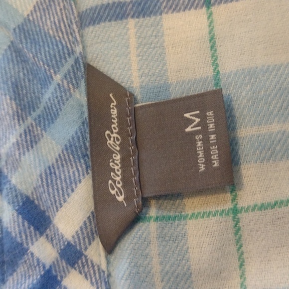 Eddie Bauer super soft blue flannel size medium - Picture 2 of 12